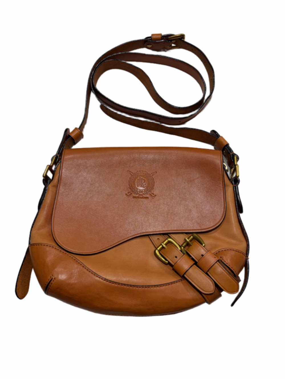 Women's Lauren Ralph Lauren Tan Leather Crossbody Bag One Size